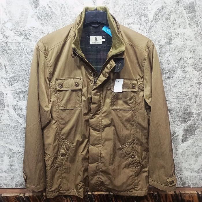 jaket pria HUSH PUPPIES sz XL brown coklat polos semi parka