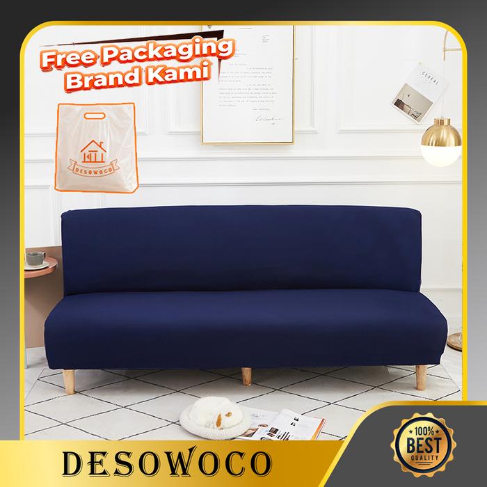 DESOWOCO Cover Sofa Bed Sarung Sofa Bed SOFA COVER  ELASTIS Tahan Kotoran Motif Polos