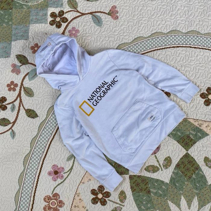 Hoodie anak national geographic putih super cakep rare item