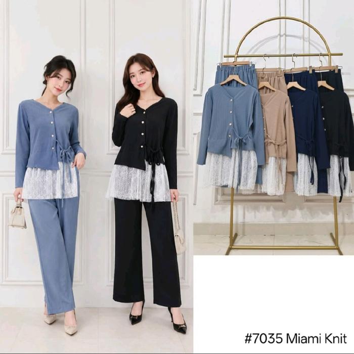 SETELAN  MIAMI KNIT MIX LACE