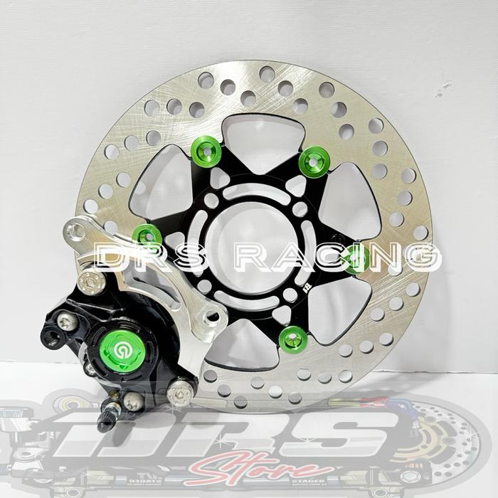 PAKET KALIPER 2 PISTON BIG LOGO COIN + DISC BRAKE FLOATING 220MM + BREKET BEAT, VARIO, SCOOPY, MIO S