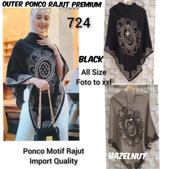 Ponco outer mantel rajut import(adem.tebal) all size fit to m-7L