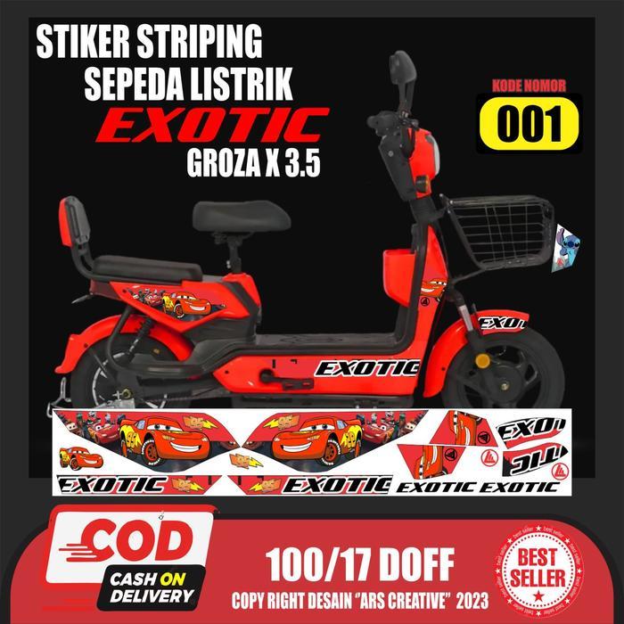 Stiker Striping Sepeda Listrik Exotic Groza 3.5 Variasi ARS001 MCQUEEN