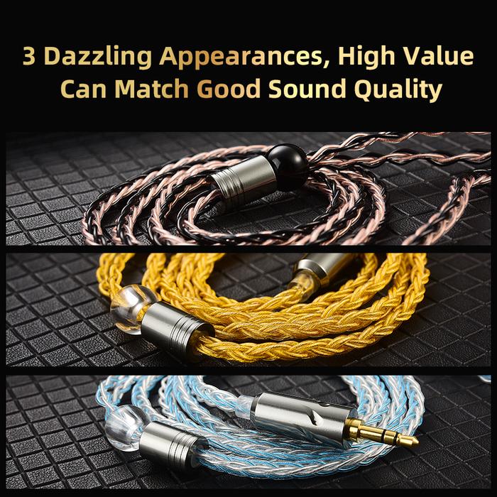 QKZ T1 8 Core TC Silver Plated Hifi Earphone Update Cable 2Pin