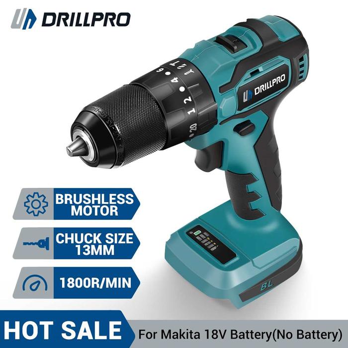 Drillpro 13mm Brushless Impact Drill Electric Drill 20+3 Torque Screwdriver Winter Ice Drill Power T