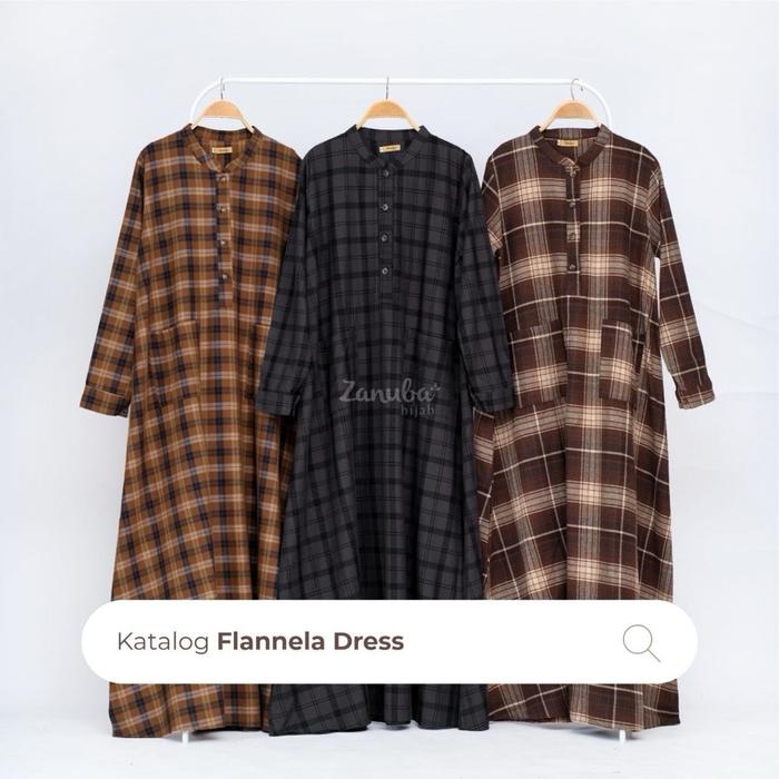 Flanella Dress Zanuba, Gamis Flanel Zanuba