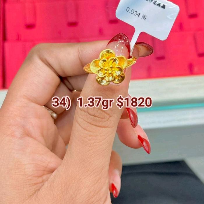 cincin emas 24k emas hongkong model bunga bunga