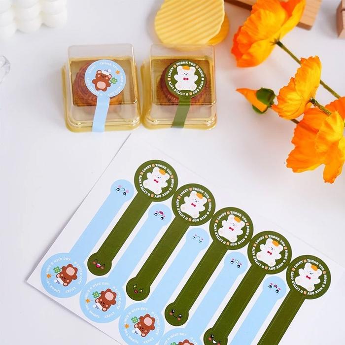 CoCo 100 Pcs Stiker Terima Kasih Bubuk Thank You Sticker Panjang Segel Makanan Seal Label Sticker