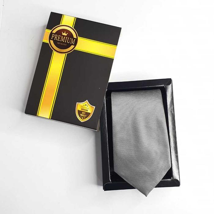 STANLEY - KIAMA - Dasi Bintik Halus Abu Abu Lebar 3inch (7-8cm) Free Gift Box