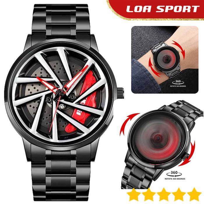 Jam Tangan SKMEI 1990 C Velg Mobil Racing Berputar Spinning Wheel Rim