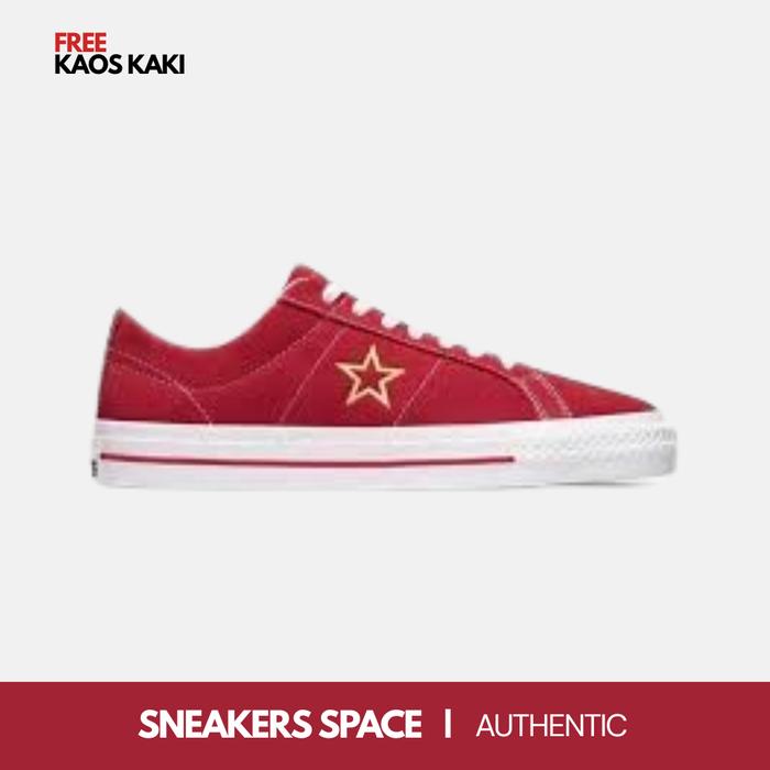 SEPATU CONVERSE CONS ONE STAR-PRO OX SUEDE VARSITY RED ORIGINAL AUTHENTIC SNEAKERS