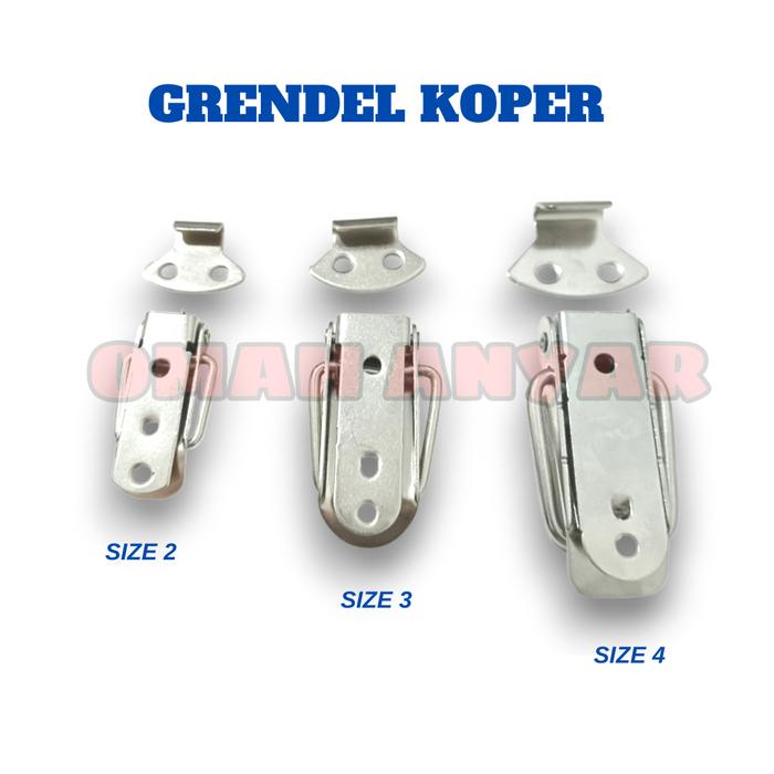 Grendel Koper Overpal Peti SS Stainless Steel Kecil Sedang Besar