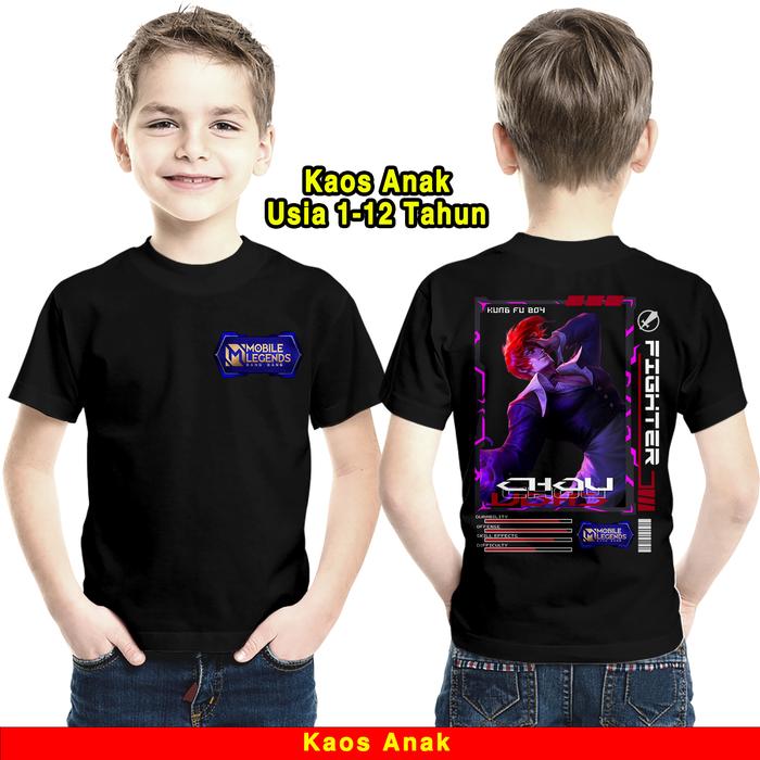 Kaos Anak Mobile Legend Skin Hero Chou Kung Fu Boy DB Nyaman dan adem Unisex