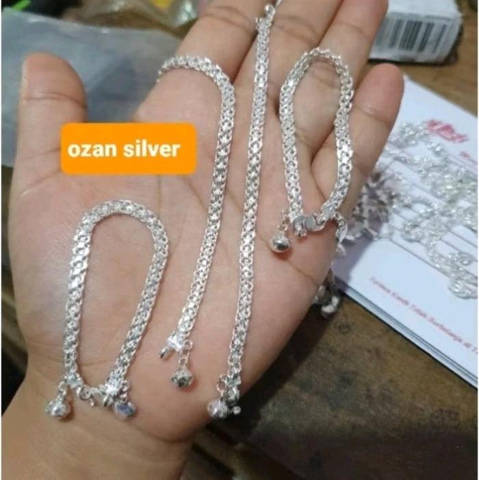 gelang perak medan double