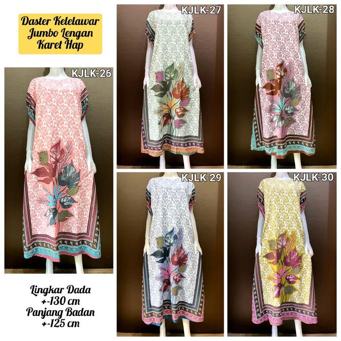 Daster HAP Kelelawar Jumbo Lengan Karet Premium Cantik Bigsize Lowo Adem Viral Kekinian Kain Nyaman 
