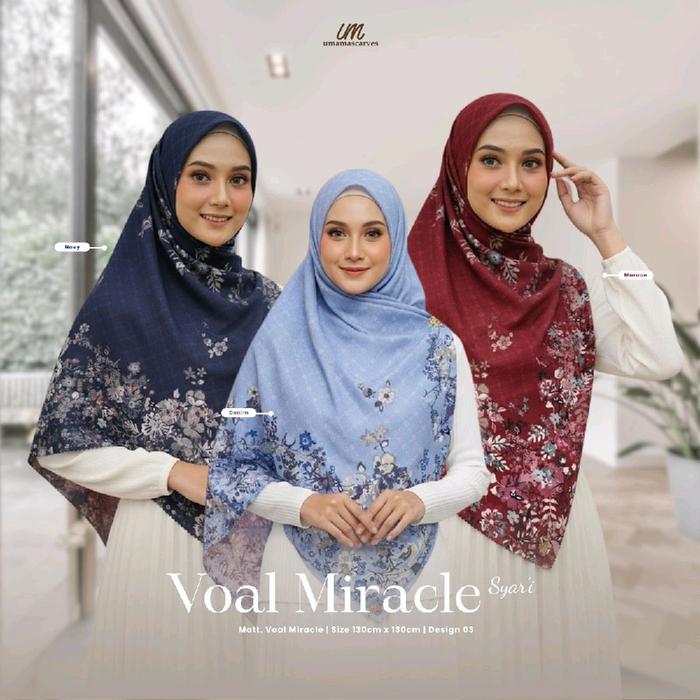 KODE : *Segiempat Motif Voal Miracle Syar'i Pouch - Design 04*  Original Brand by : *Umama Scarves* 