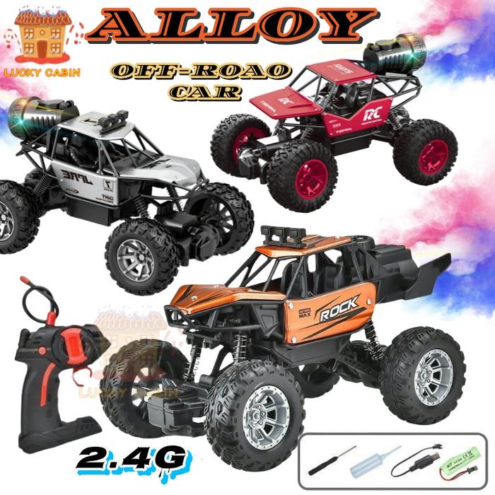 Lucky Cabin 2.4Ghz Mobil Off-Road Memanjat Mainan Spray Mobil Remote Control Off-Road Besar Dengan L