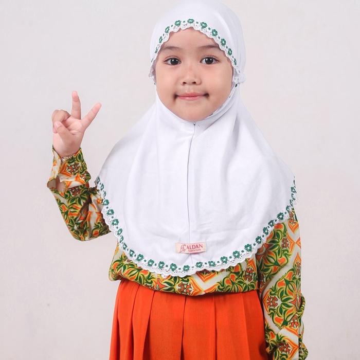 Hijab sekolah renda melati,bergo melati,kerudung sekolah jadul