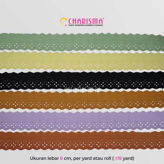 Charisma Renda Katun Lebar 6,5cm - Renda Katun TC - TL 5625 / Harga per 1 Roll (15 Yard)