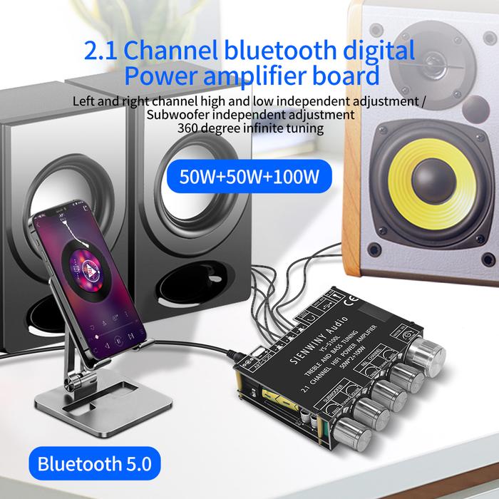 Terlaris, Bluetooth Amplifier Board HiFi Stereo 2X50W+100W Audio