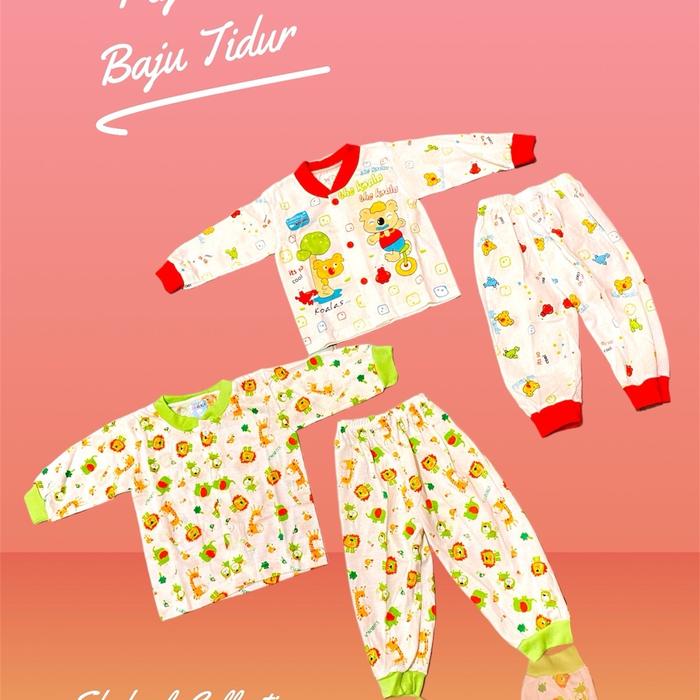 [ COD ] READY !! 2pcs Setelan Piyama Anak & Bayi / Setelan Baju Bayi Panjang Bayi Laki - Laki dan Pe