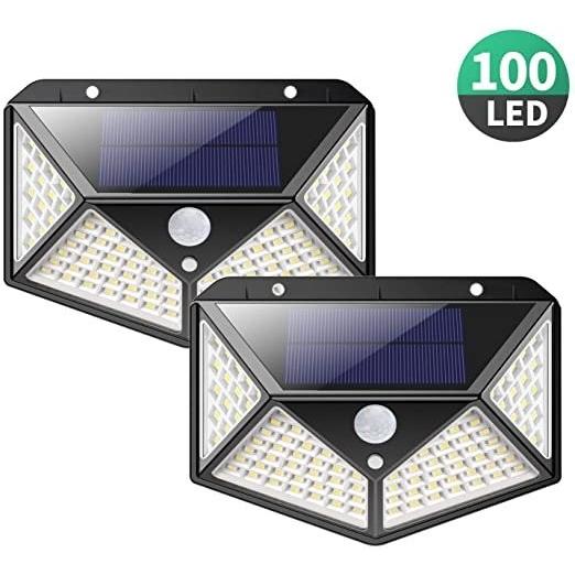 WM Lampu Solar Tenaga Surya 100 LED Dinding Taman Sensor Gerak LED Lampu Dinding Surya Luar Ruangan