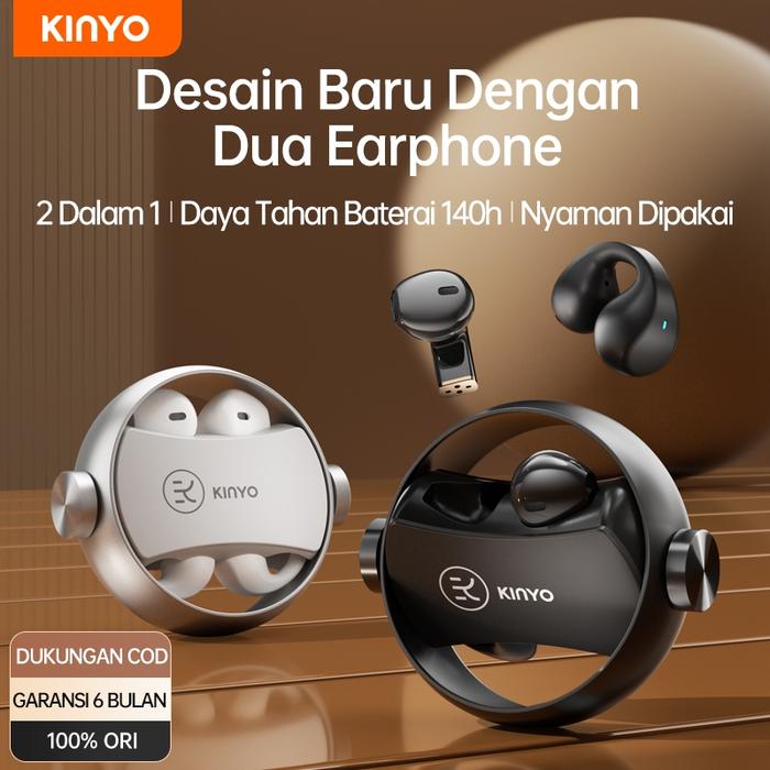 KINYO 2 in 1 TWS Bluetooth Wireless A20 with Touch Control Waterproof IPX4 Anti Air Long Batery Life