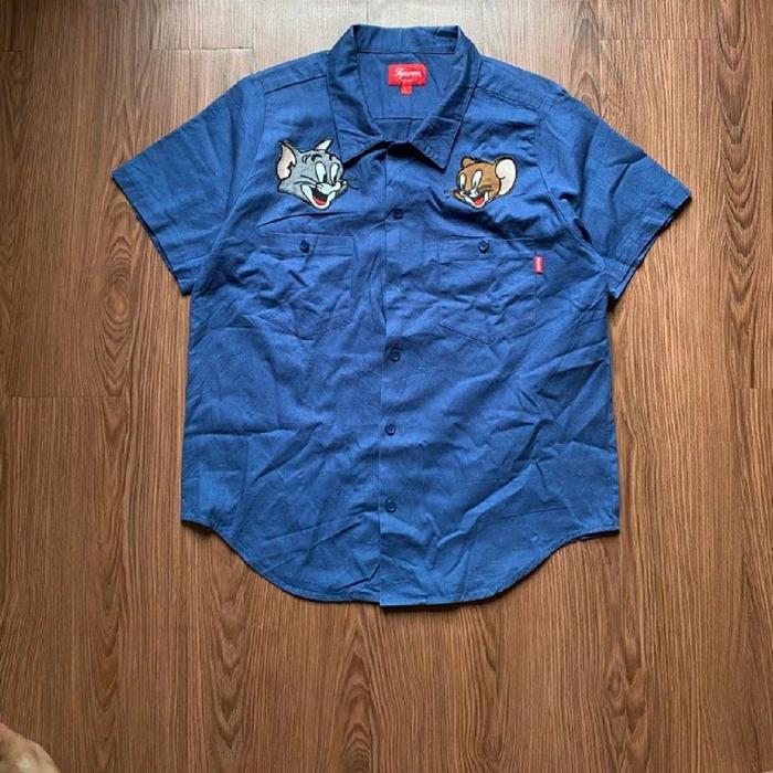 RARE supreme x tom & jerry pocket shirt NOT have a good time carhartt Stussy thrasher karl Alexander