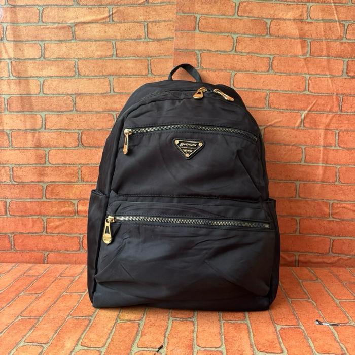 TAS RANSEL NILON WANITA GENOV SECOND BRANDED HITAM / TAS RANSEL WANITA GENOVA SECOND