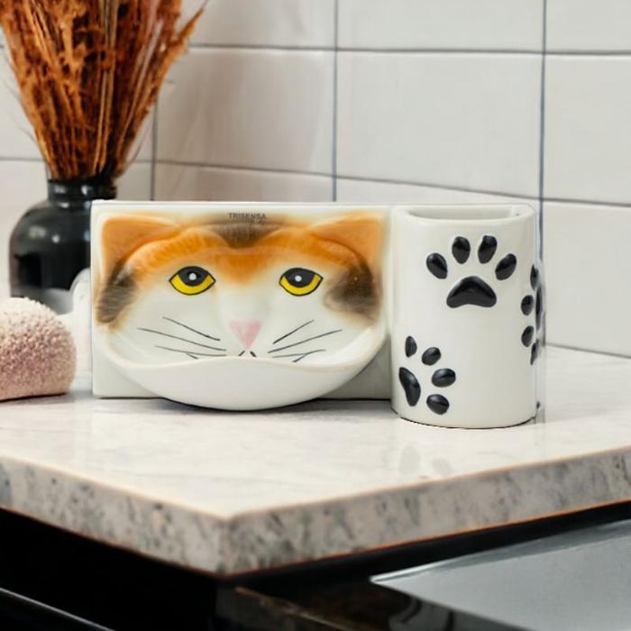 Tempat Sabun Keramik Tanam TS-125V Kucing