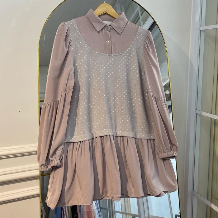 Blouse Polkadot bahan ceruti hycon