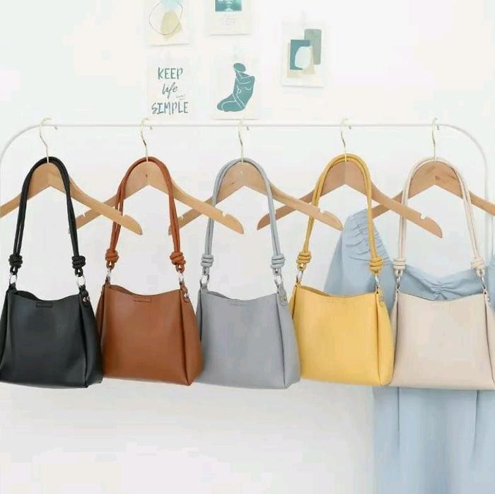 Tas Wanita Tote bag Miniso Tebal Premium Kuliah dan Hangout LK03 Kulit