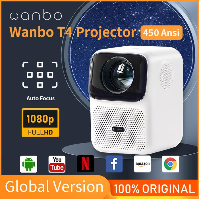 Wanbo T4 Projector Android 9.0 Full HD 4K Projector 1920*1080P 450