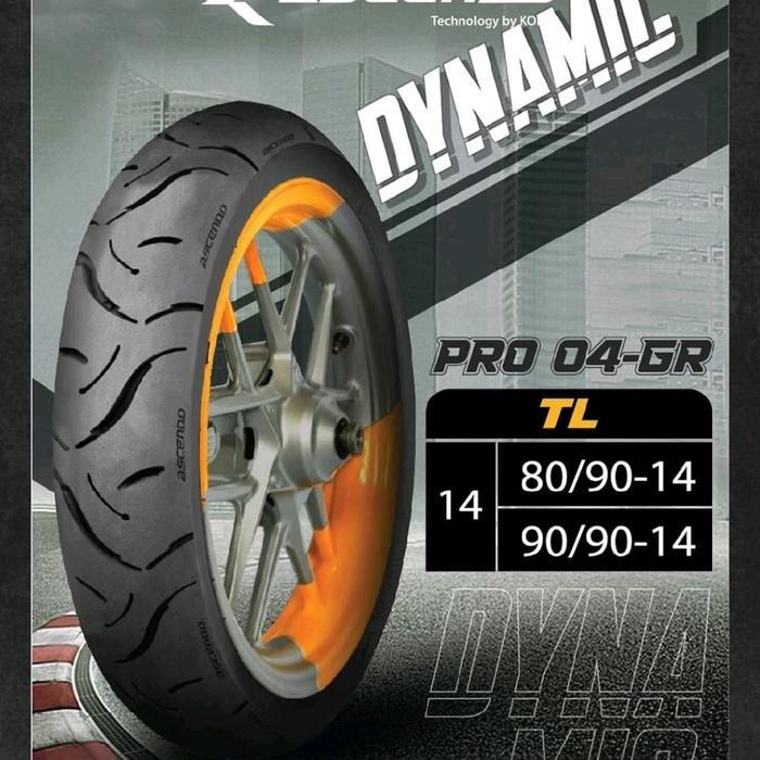 ASCENDO Dynamic , Ban Motor Ring 14 , 80/90-14 & 90/90-14 Tubeless