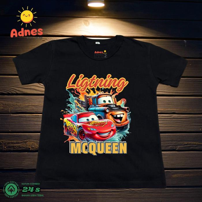 Kaos Distro Anak Laki Laki Cars Lightning MQueen 24s