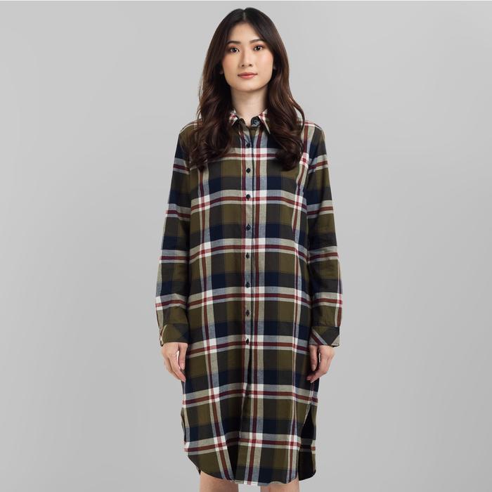 Benhill Kemeja Tunik Couple Flannel Kotak Hijau 0727-11735-28075