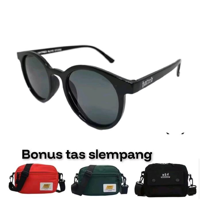 TERLARIS Kacamata lokal brand Gaya Fashion Pria Dan Wanita sungglass Bulat lokal free tas slempang