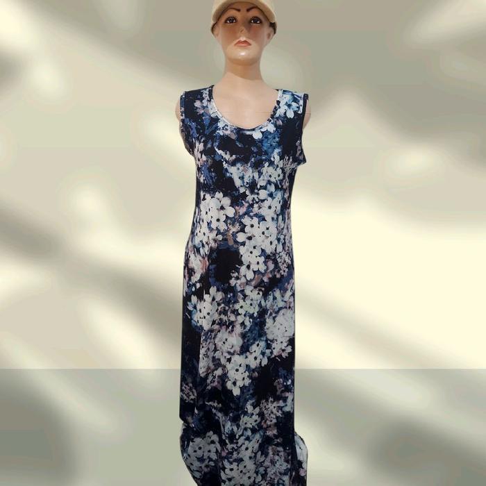 Baju Wanita Model Long Dress Motif Bunga (Barang PL)