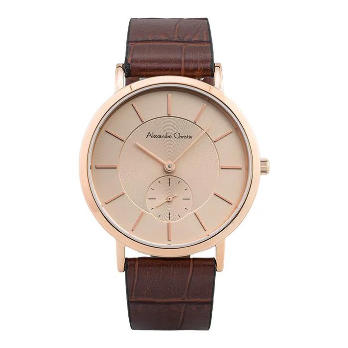 Jam Tangan Wanita Alexandre Christie AC8575 AC 8575 LS LRGRG Leather Strap