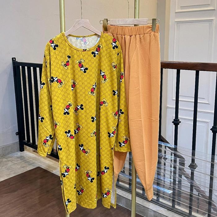 House of Cesya | Yora set | Set Tunik Kaos Mickey