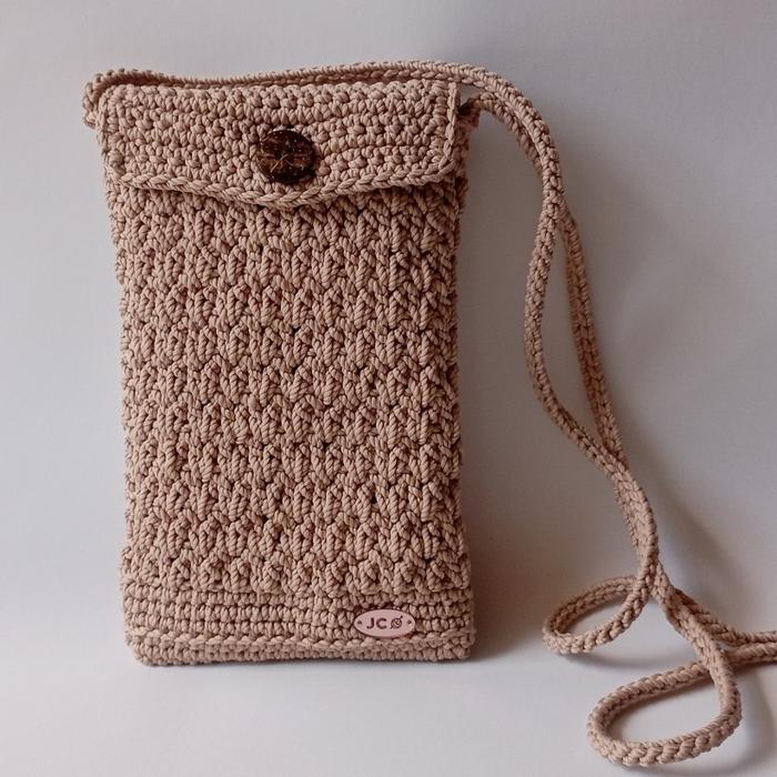 POUCH HP POLY RAJUT / TAS SELEMPANG HP RAJUT / DOMPET HP WANITA RAJUT