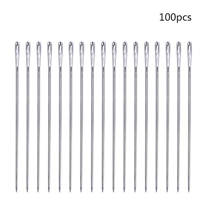 100Pcs/Set Leather Art Hand Stitch Hair Straightener Looper DIY Handmade Book Tools Curved Needles H
