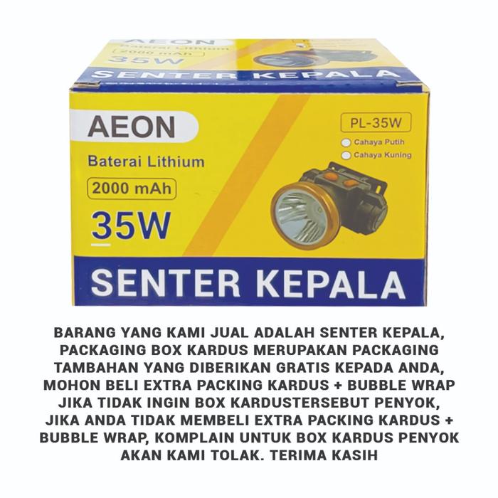 COD Senter Lampu Kepala Head Lamp Nyala Putih Kuning 20Watt / 35Watt / 50Watt / 80Watt Free Ongkir
