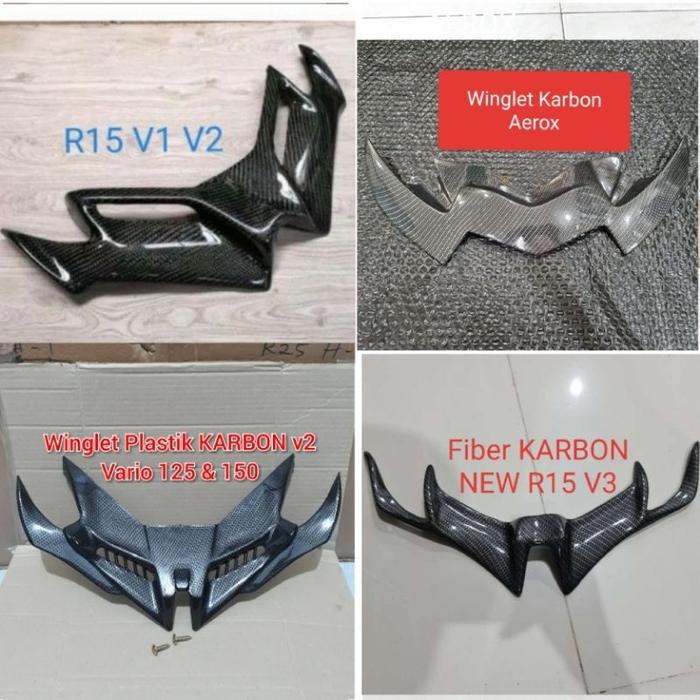 Ready Winglet Karbon R15 v1 v2 v3 Vario 125 150 LED AEROX wingled Carbon R15 old new Vario Aerox 155