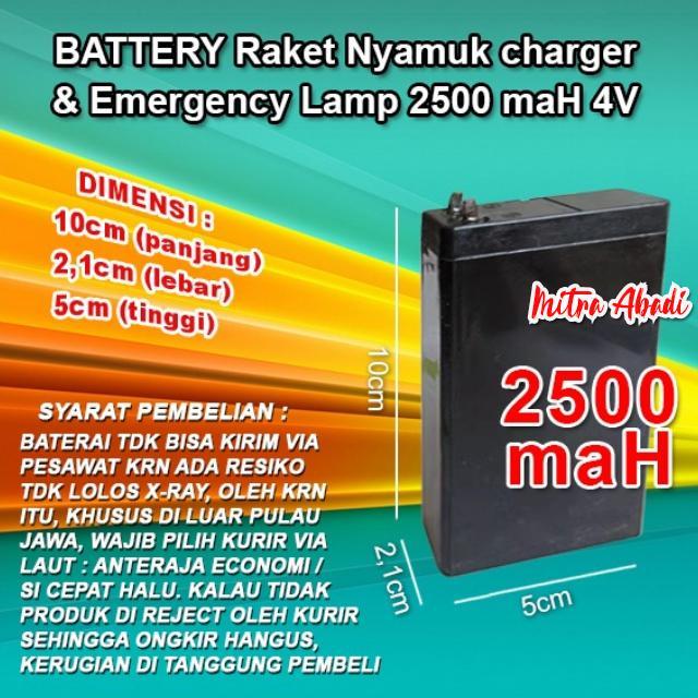Batre/Baterai/Battery Emergency Lamp 2500 mAh Aki 4V Rechargeable