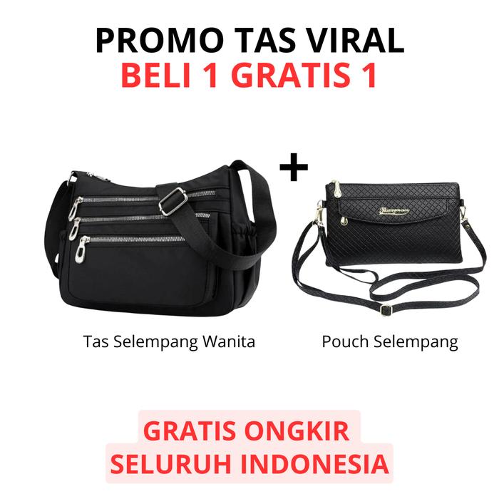 VIRAL DAPAT 2 - Tas Selempang Ibu Cewek Wanita Untuk Kondangan Pengajian Sekolah BONUS Mini Selempan
