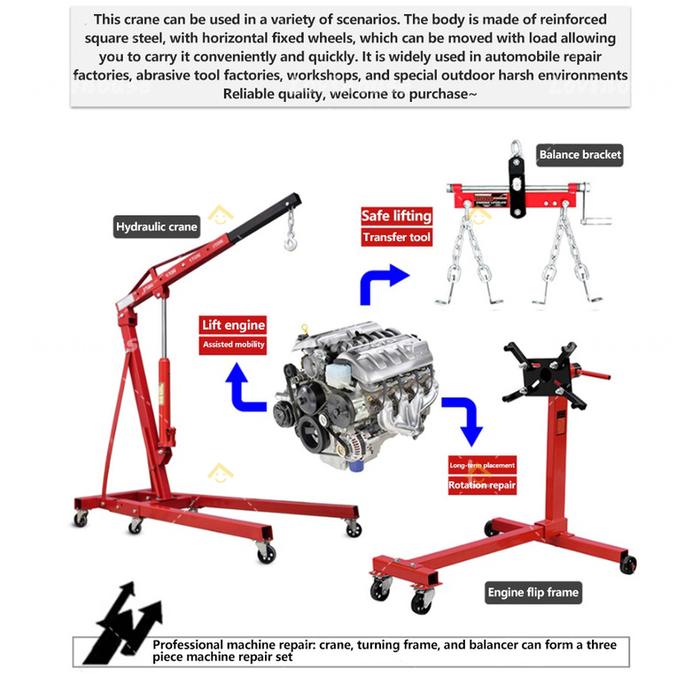 【Ready Stock】Heavy Duty Hydraulic Engine Crane 2 TON 2T Jack Engine Crane Engine Jack Foldable Engin