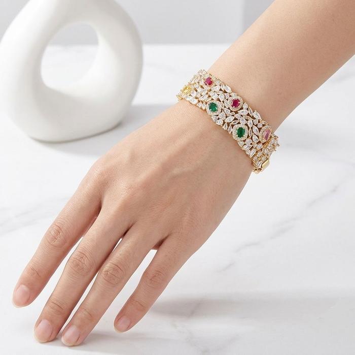 Gelang fashion Super Permata Zirconia Plating Rhodium NL4