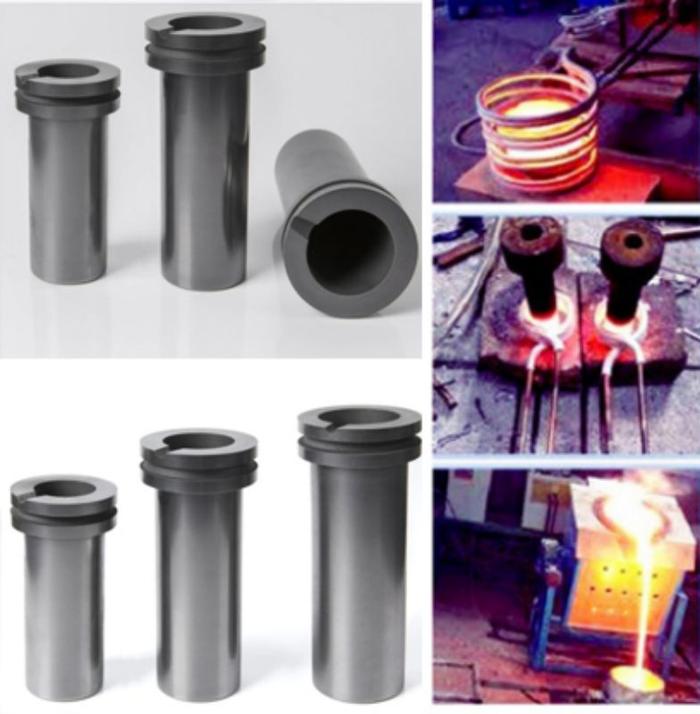 1pcs 99.9% High Purity Graphite Casting Melting Crucible Double Ring