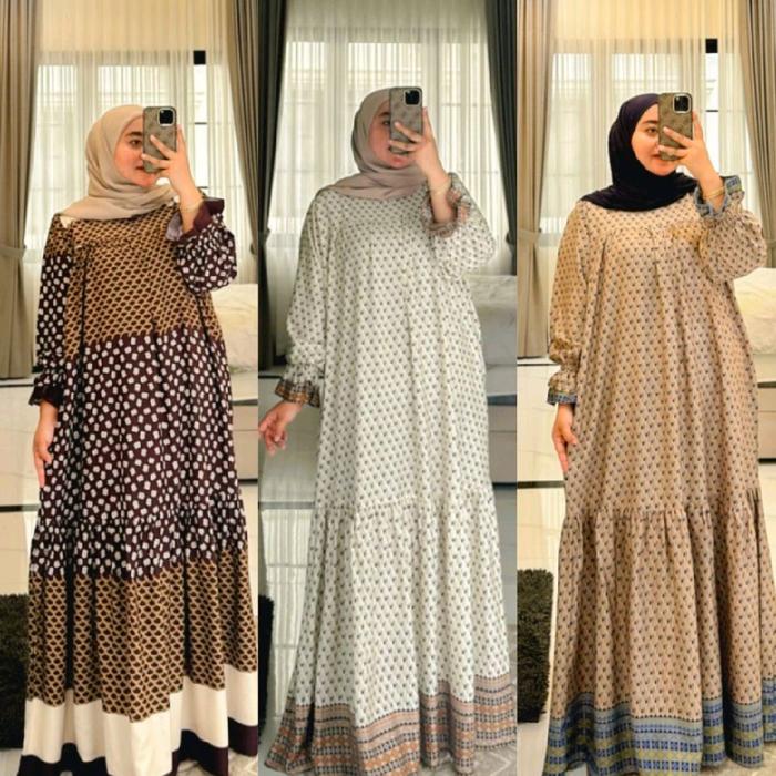 GAMIS SLAVINA LD 125 BAHAN PREMIUM / GAMIS  KATUN RAYON VISCOSE (ADEM LEMBUT SEPERTI ADA AC) HOMEDRE
